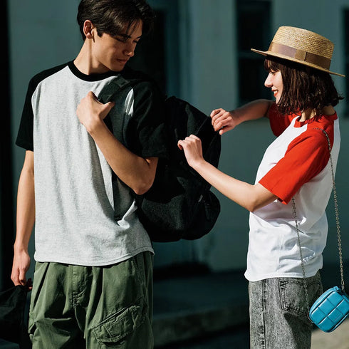 【Printstar】00106-CRT ホワイト×ネイビー 731 / 5.6オンス ヘビーウェイトラグランTシャツ メイン