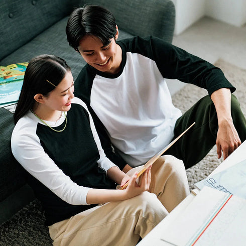 【Printstar】00107-CRB ホワイト×ブラック 705 / 5.6オンス ヘビーウェイトベースボールTシャツ メイン