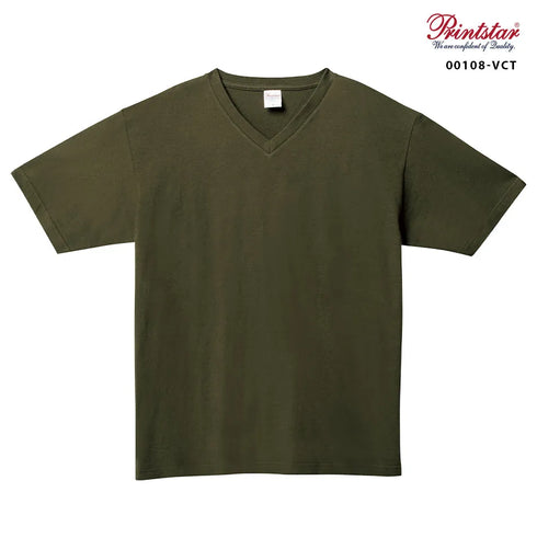 【Printstar】00108-VCT アーミーグリーン 037 / 5.6オンス ヘビーウェイトVネックTシャツ メイン