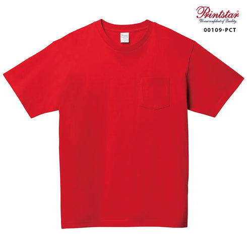 【Printstar】00109-PCT ネイビー 031 / 5.6オンス ヘビーウェイトポケットTシャツ メイン