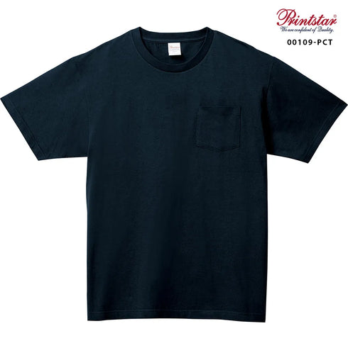 【Printstar】00109-PCT ネイビー 031 / 5.6オンス ヘビーウェイトポケットTシャツ メイン