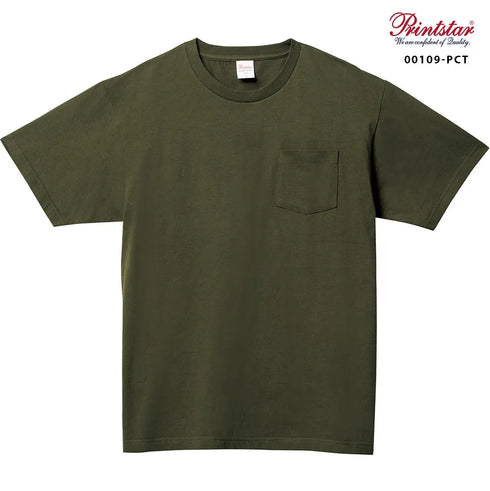 【Printstar】00109-PCT ネイビー 031 / 5.6オンス ヘビーウェイトポケットTシャツ メイン