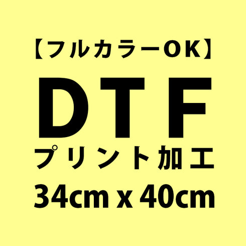 DTFプリント 【34cm x 40cm 以内】 (バック)