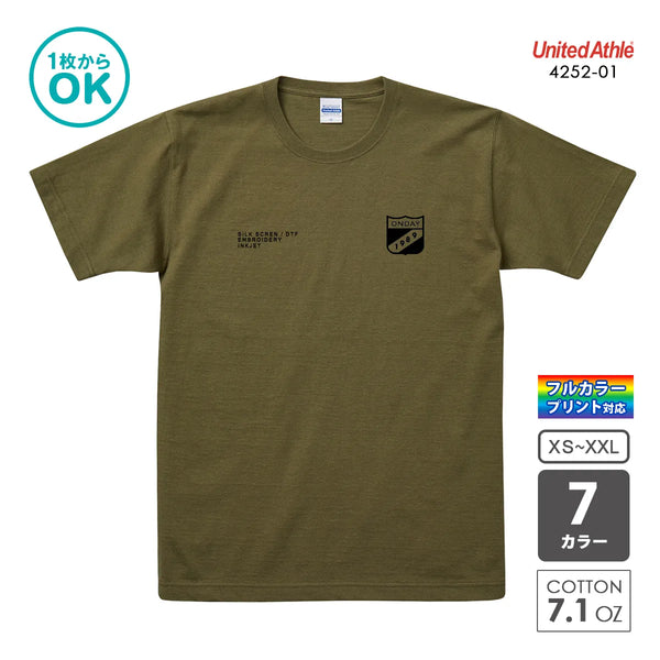 United Athle 4252-01 オーセンティック スーパーヘヴィーウェイト Tシャツ オリジナルプリント例 オリーブ 綿100% 7.1オンス