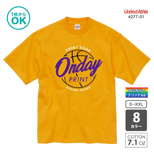 United Athle 4277-01 スーパーヘヴィーウェイト Tシャツ オリジナルプリント例 マスタード 綿100% 7.1オンス