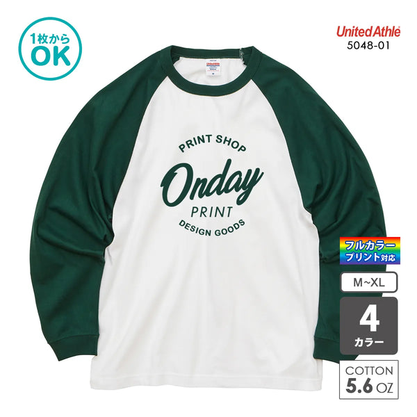 5048-01 ラグラン ロングスリーブ Tシャツ|United Athle|オリジナル長袖Tシャツ