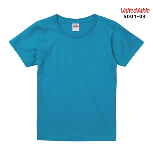【United Athle】5001-03 サックス 0082 / 5.6オンス ハイクオリティー Tシャツ 〈ガールズ〉 メイン