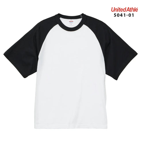 【United Athle】5041-01 ホワイト/ブラック 1002 / 5.6オンス ラグランスリーブ Tシャツ Tシャツ メイン