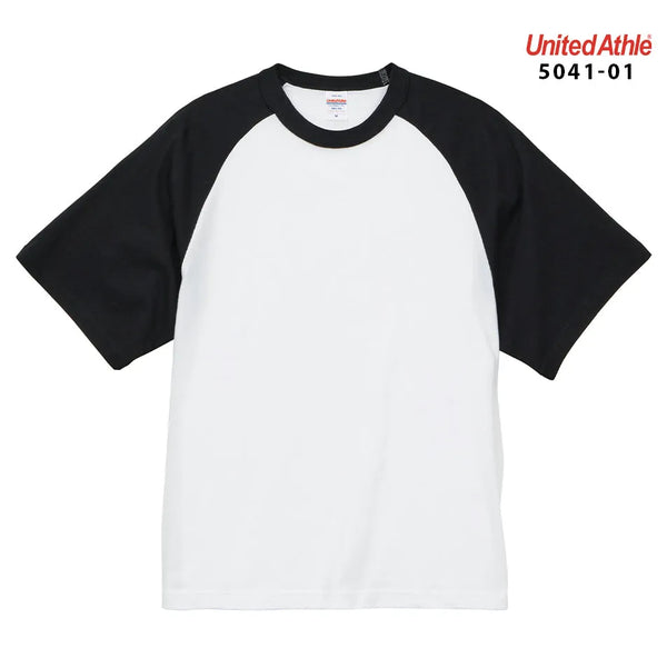【United Athle】5041-01 ホワイト/ブラック 1002 / 5.6オンス ラグランスリーブ Tシャツ Tシャツ メイン