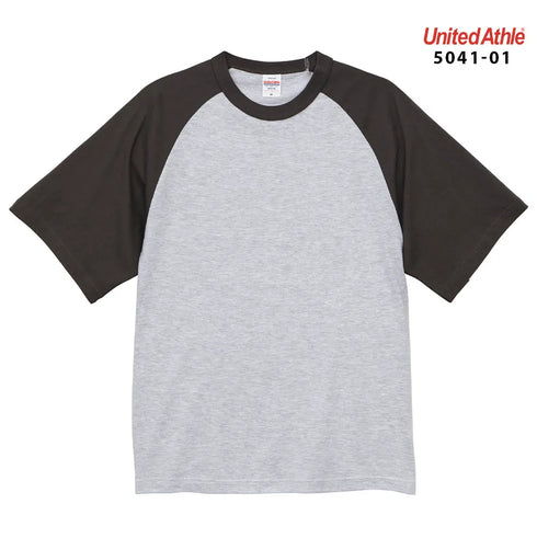 【United Athle】5041-01 ホワイト/ブラック 1002 / 5.6オンス ラグランスリーブ Tシャツ Tシャツ メイン