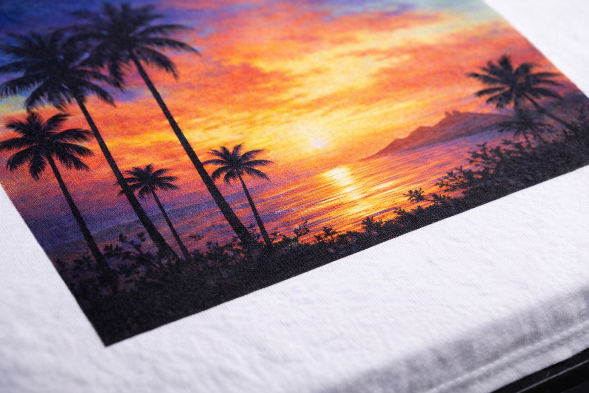 インクを生地に染み込ませて定着