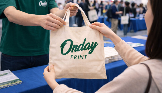 オリジナルプリントのロゴ入りトートバッグ - 販促ノベルティの制作事例