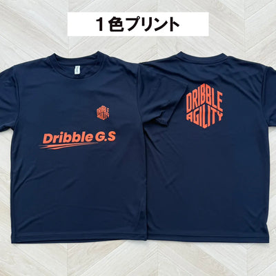 シルクスクリーン1色プリントのドライTシャツ製作例｜前面・背面オレンジ